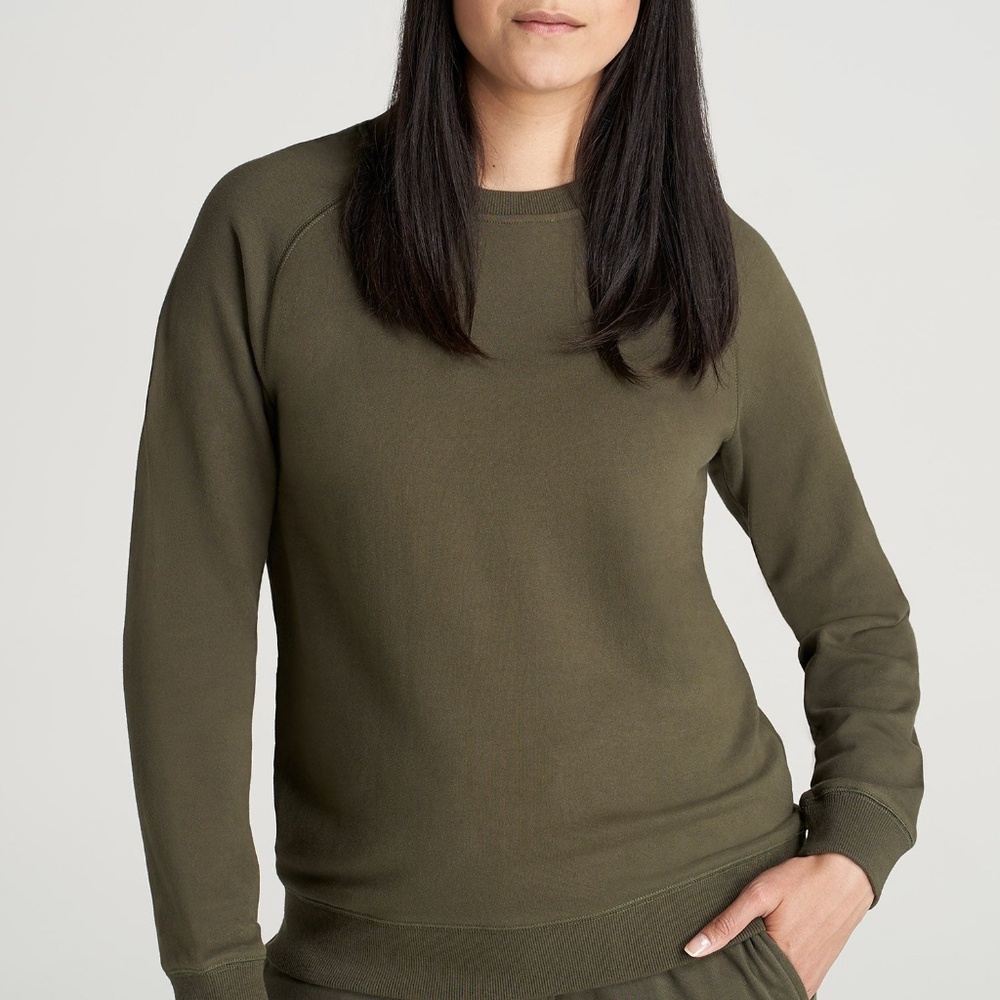 American Tall Wearever French Terry Women's Tall Crewneck Sweatshirt in Fern Gre